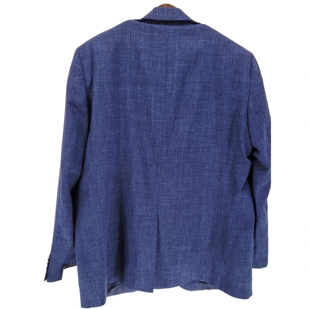 Daniel CREMIEUX Wool Silk Blend Blue Classic Sport Coat Jacket Blazer 48L NWT
